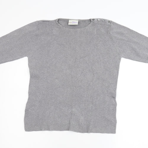 Papaya Womens Grey  Knit Pullover Jumper Size L