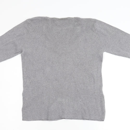 Papaya Womens Grey  Knit Pullover Jumper Size L