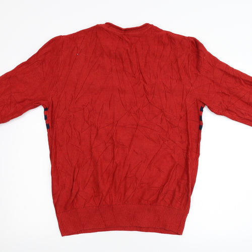 Gap Mens Red Striped Knit Pullover Jumper Size M