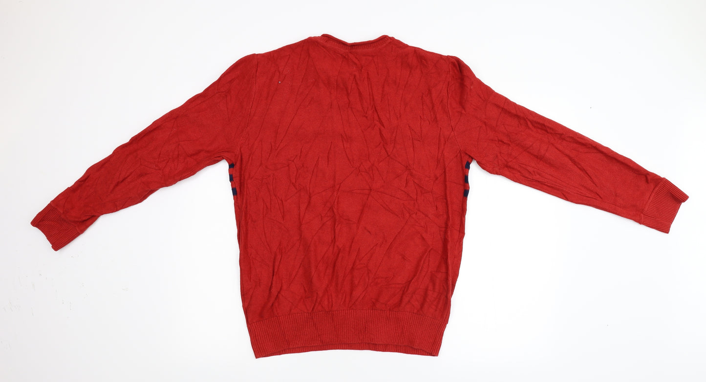 Gap Mens Red Striped Knit Pullover Jumper Size M