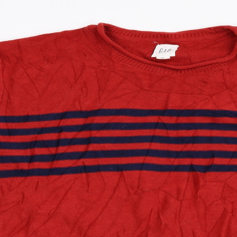 Gap Mens Red Striped Knit Pullover Jumper Size M