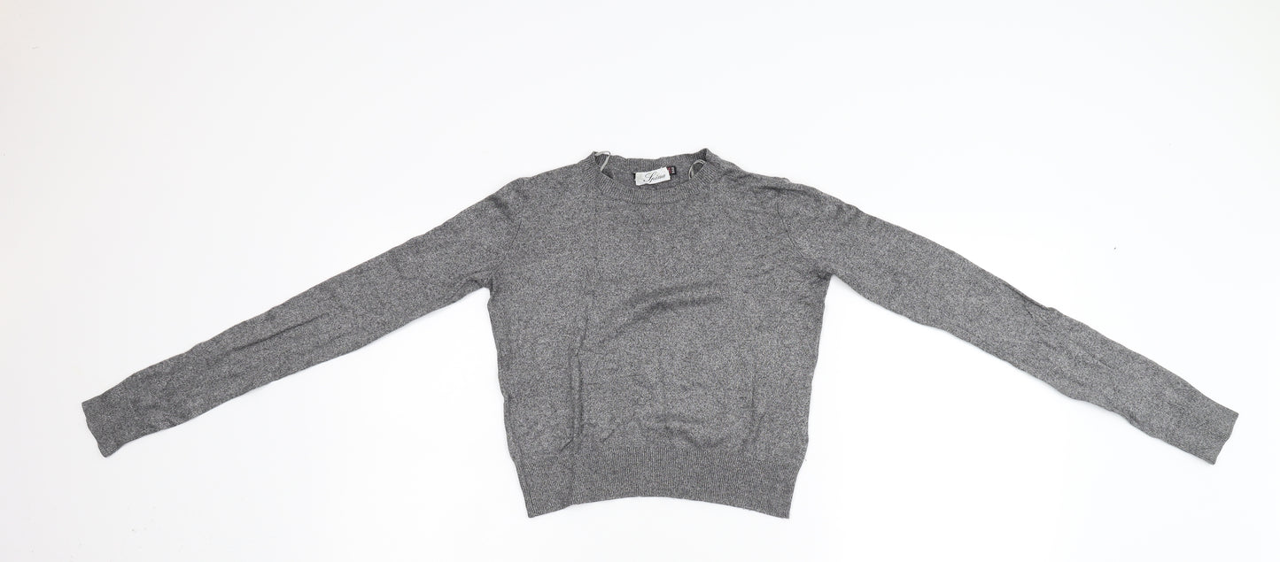 Spina Womens Grey  Knit Pullover Jumper Size XS