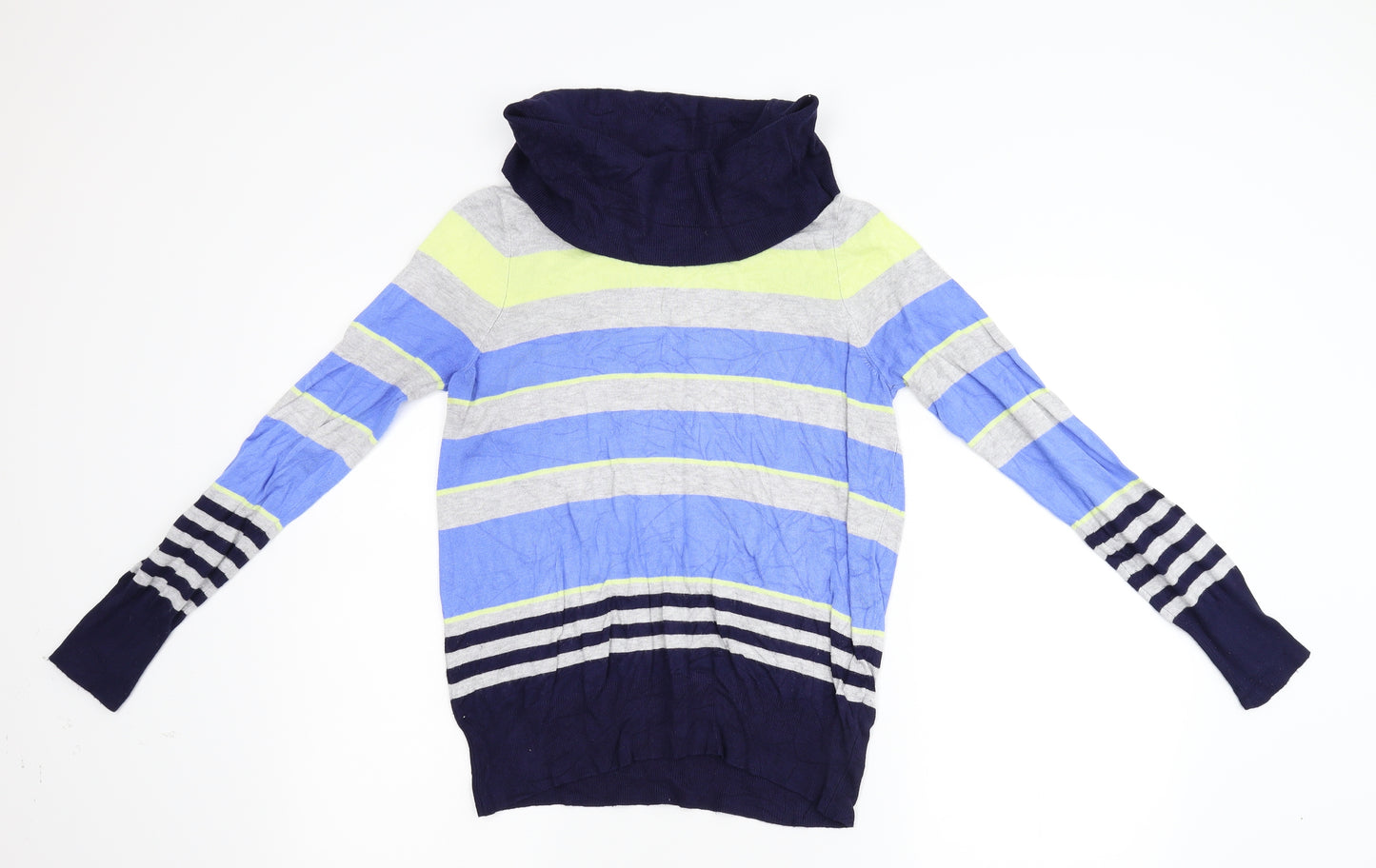 M&S Womens Multicoloured Striped Knit Pullover Jumper Size M
