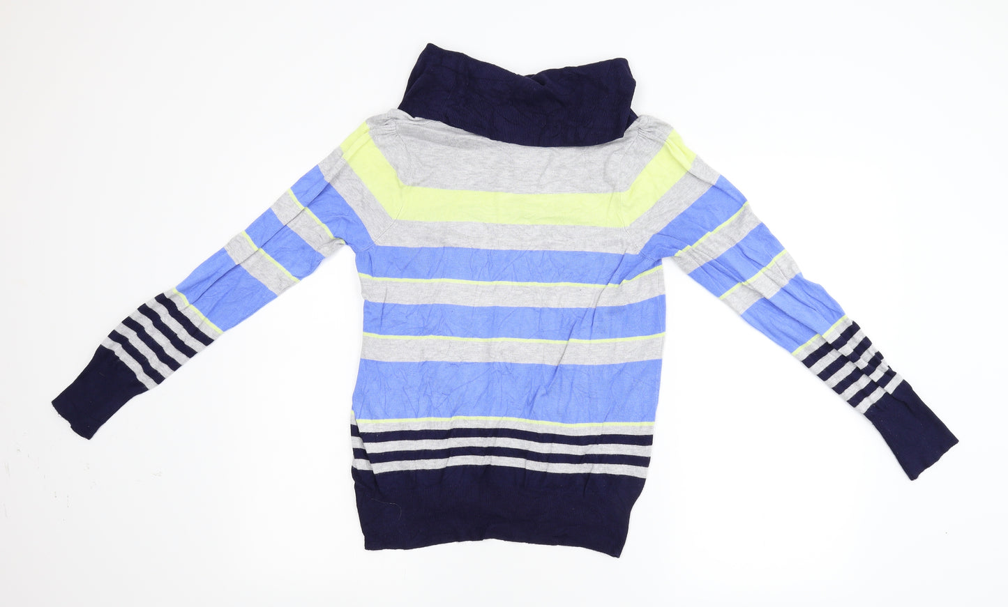 M&S Womens Multicoloured Striped Knit Pullover Jumper Size M