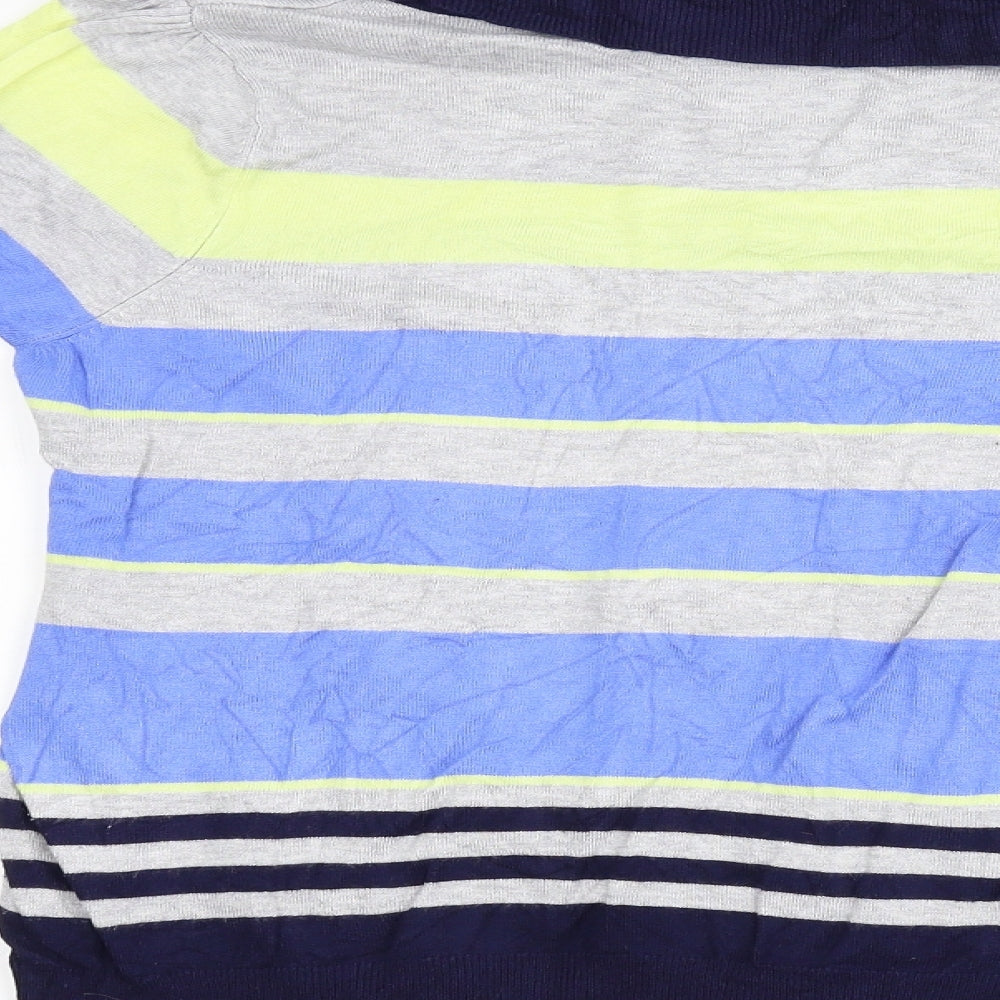 M&S Womens Multicoloured Striped Knit Pullover Jumper Size M