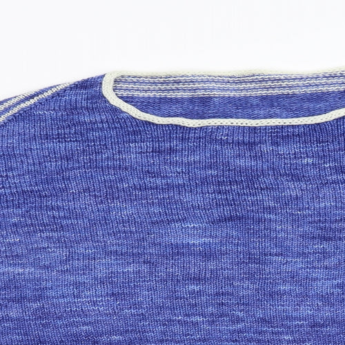 Preworn Womens Blue Striped Knit Pullover Jumper Size L