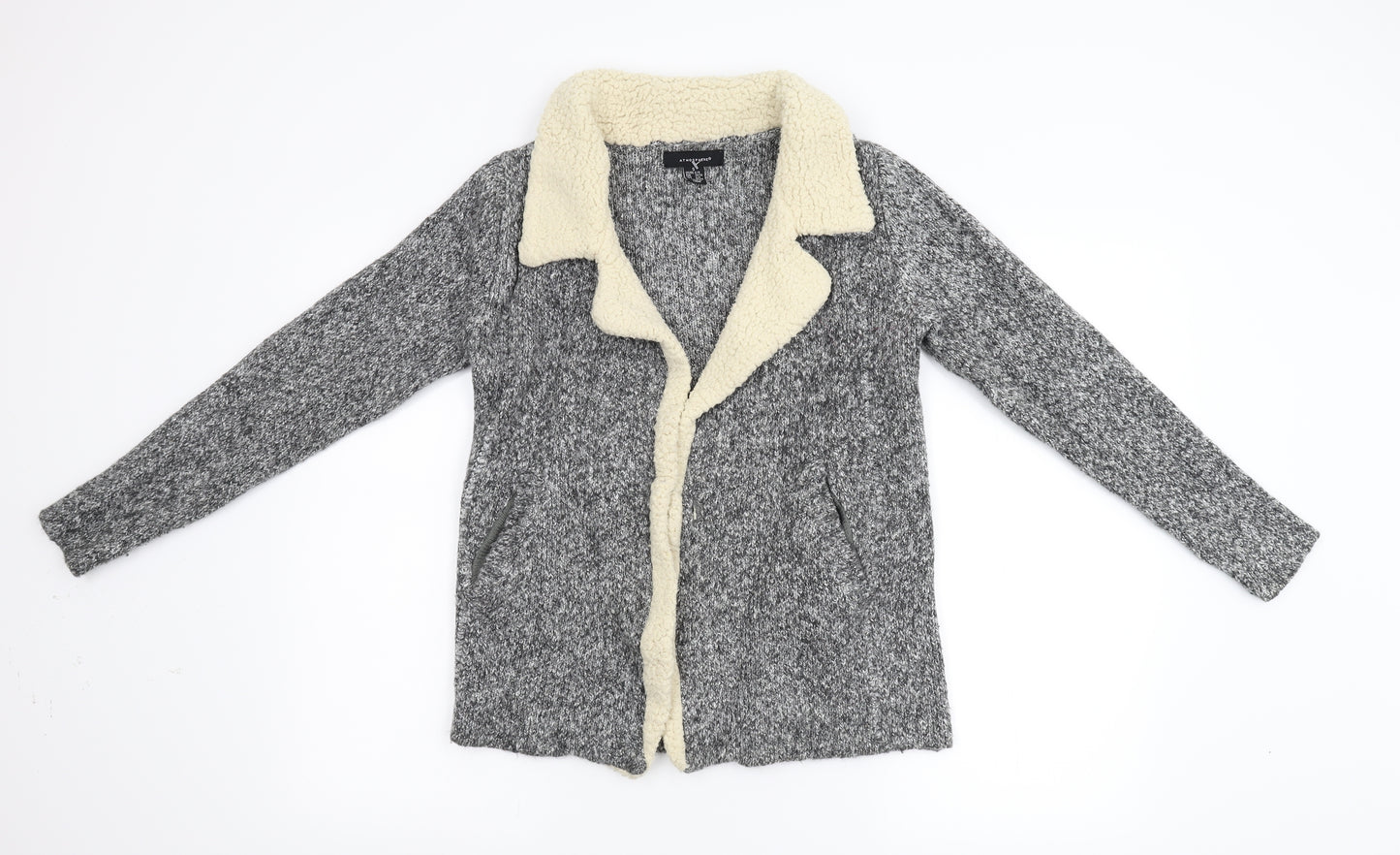 Primark Womens Grey  Knit Cardigan Jumper Size S