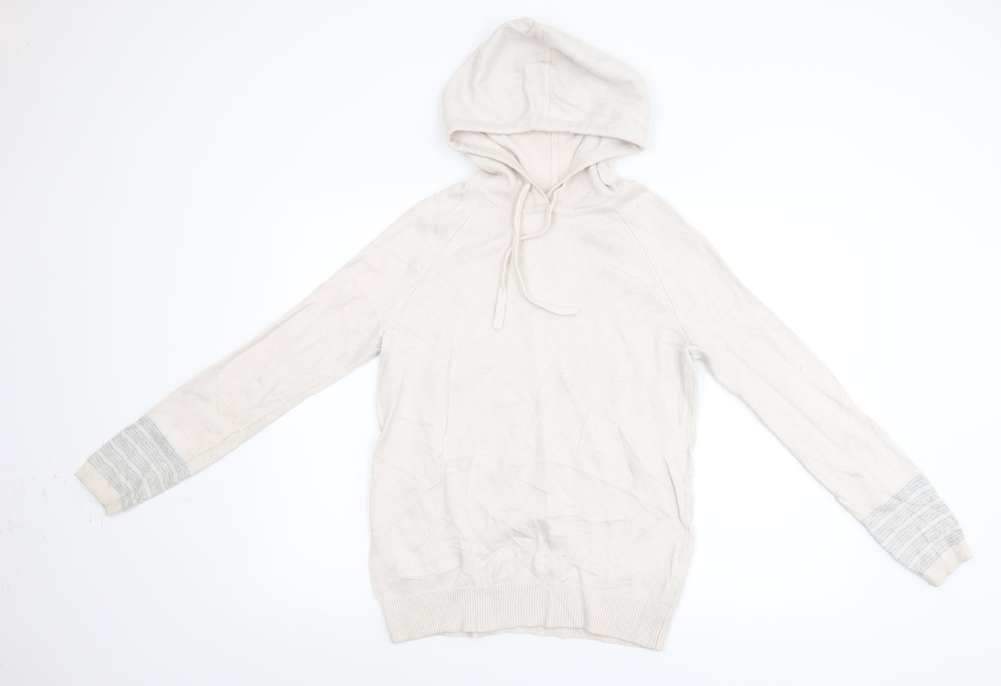 Boden Womens Beige Striped Knit Pullover Hoodie Size 8