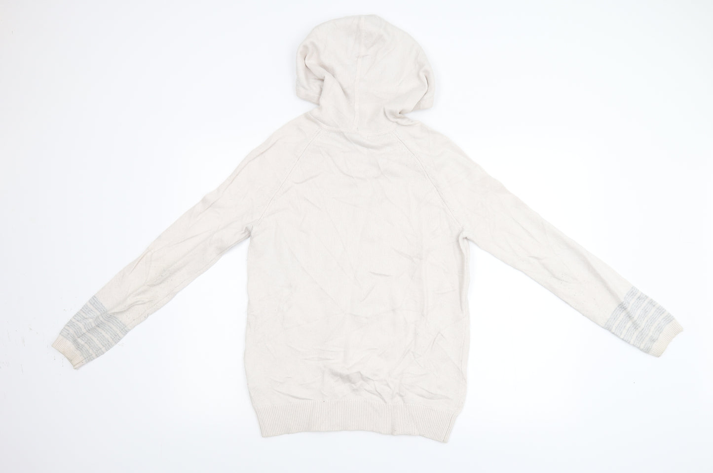 Boden Womens Beige Striped Knit Pullover Hoodie Size 8
