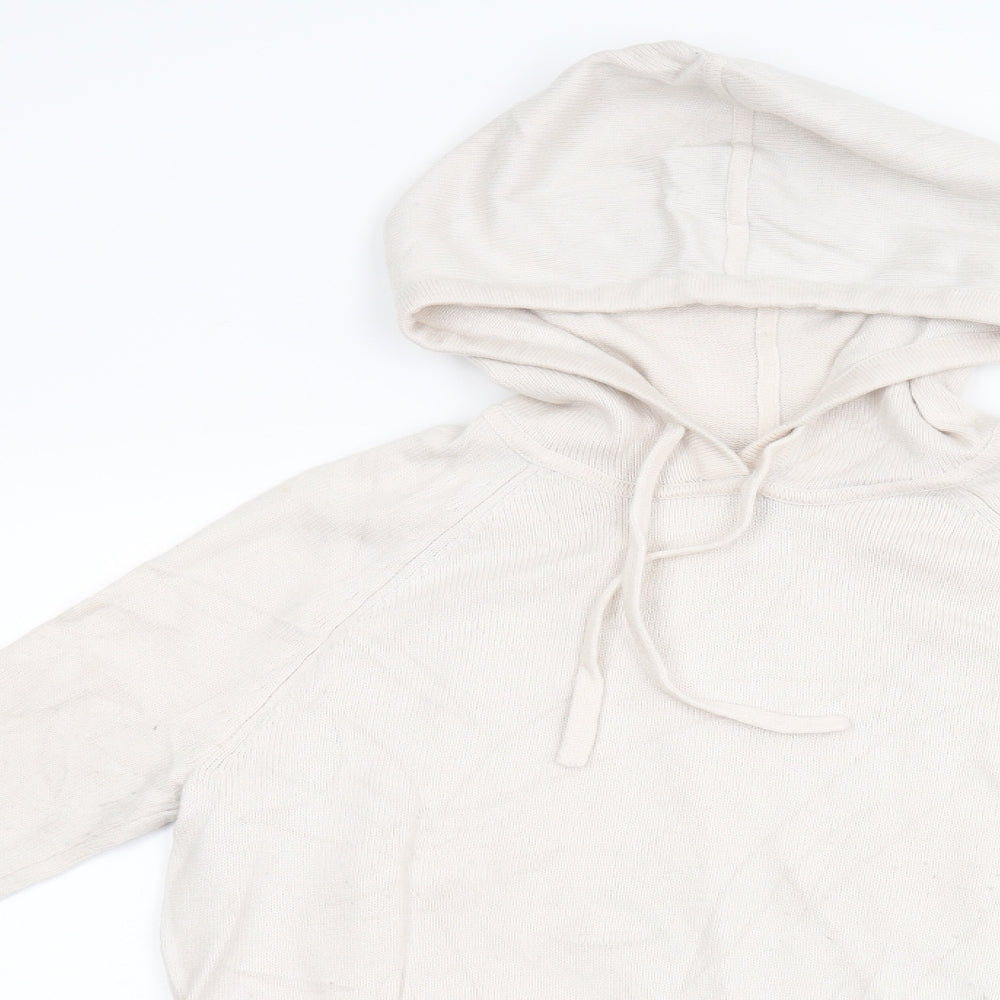 Boden Womens Beige Striped Knit Pullover Hoodie Size 8