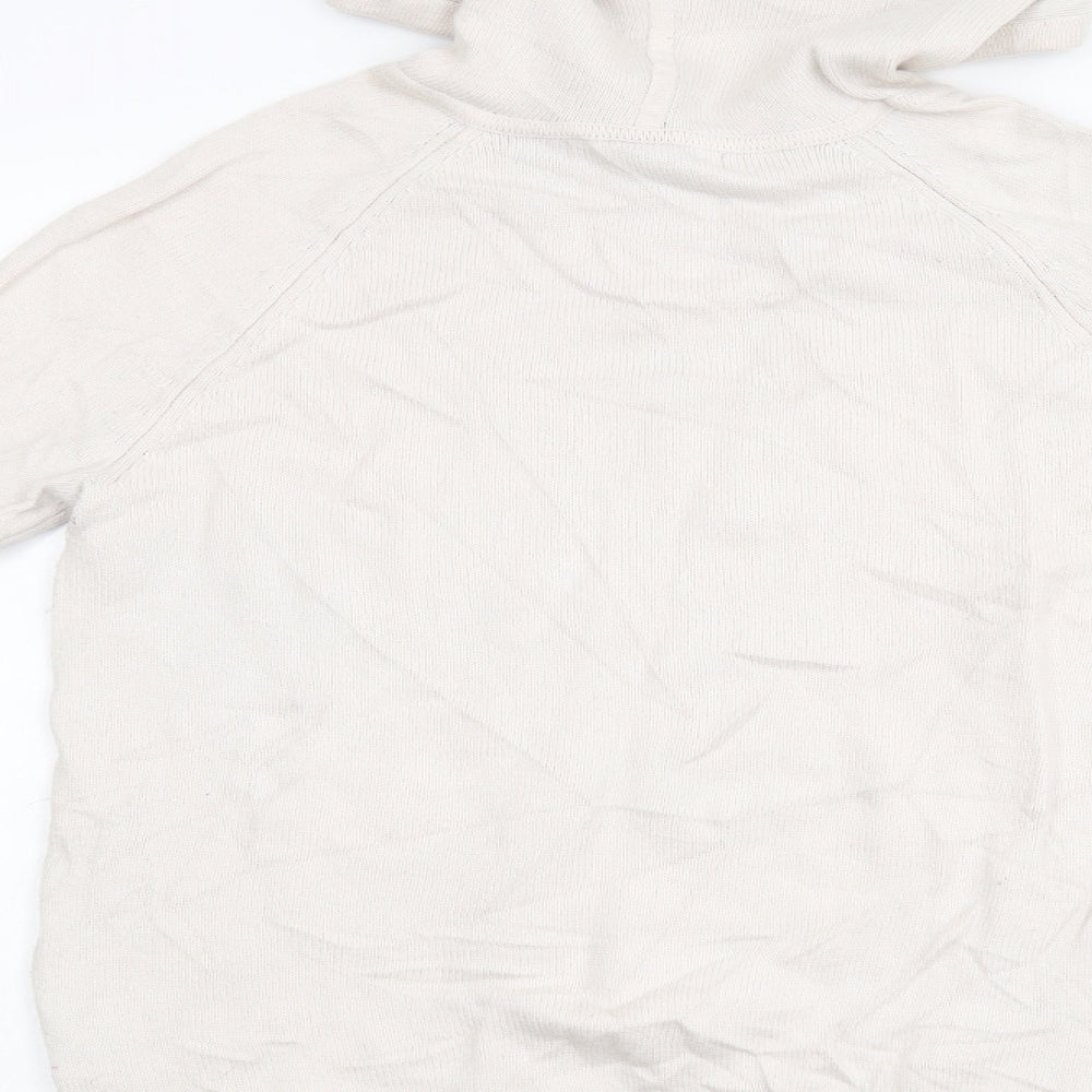 Boden Womens Beige Striped Knit Pullover Hoodie Size 8