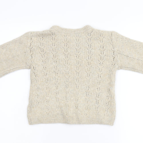 Preworn Girls Beige  Knit Pullover Jumper Size M