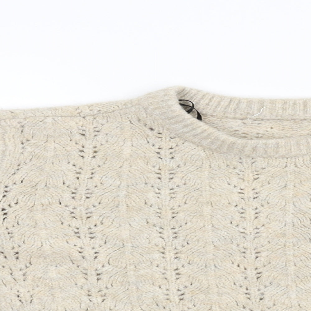 Preworn Girls Beige  Knit Pullover Jumper Size M