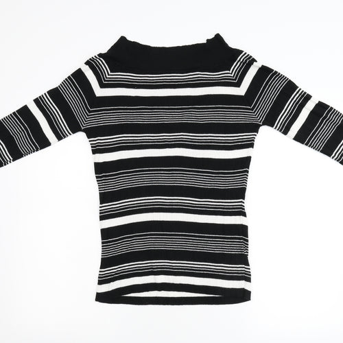 F&F Womens Multicoloured Striped Knit Pullover Jumper Size M