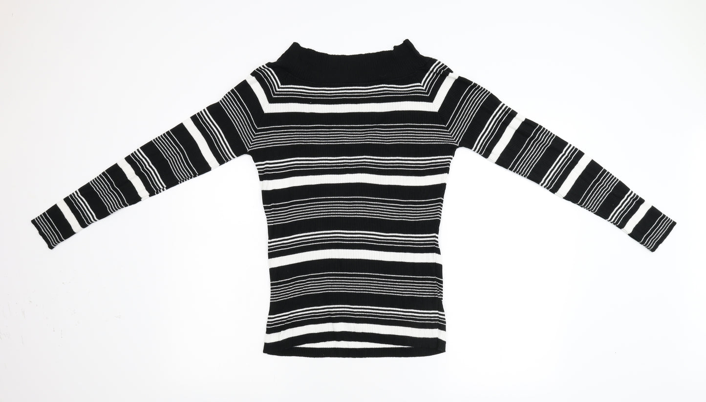 F&F Womens Multicoloured Striped Knit Pullover Jumper Size M