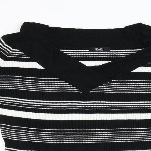 F&F Womens Multicoloured Striped Knit Pullover Jumper Size M