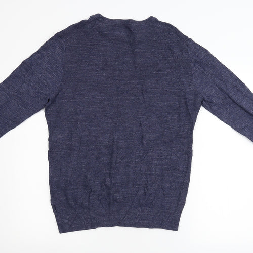 Criminal Mens Blue  Knit Pullover Jumper Size M