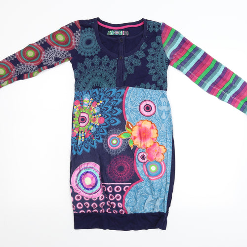 Desigual Girls Multicoloured Striped Jersey Shift  Size 11-12 Years
