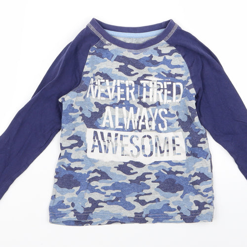 TU Boys Blue Camouflage  Basic T-Shirt Size 6 Years