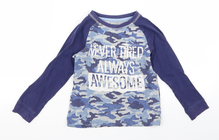 TU Boys Blue Camouflage Basic T-Shirt Size 6 Years