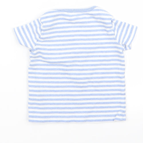 F&F Baby Blue Striped  Basic T-Shirt Size 12 Months