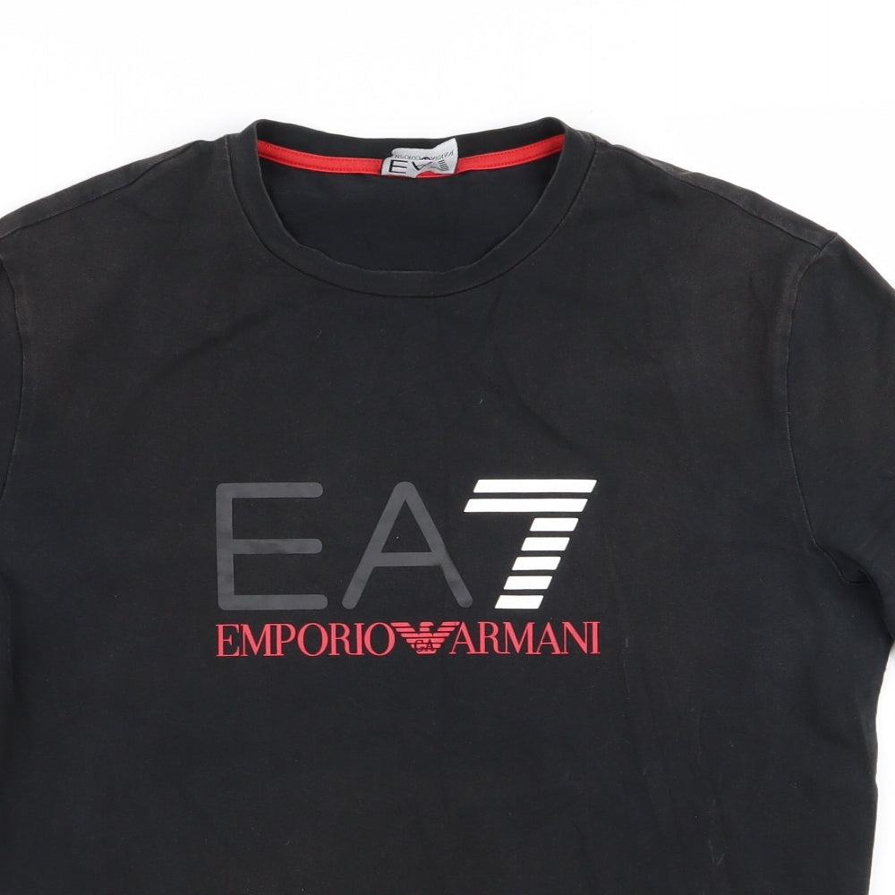ARMANI Mens Black    T-Shirt Size M