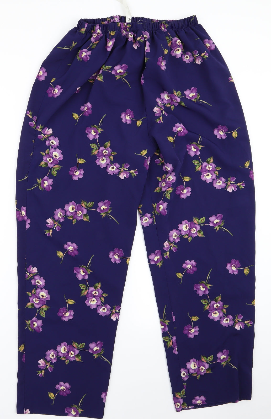 BHS Womens Purple Floral  Trousers  Size 16 L26 in