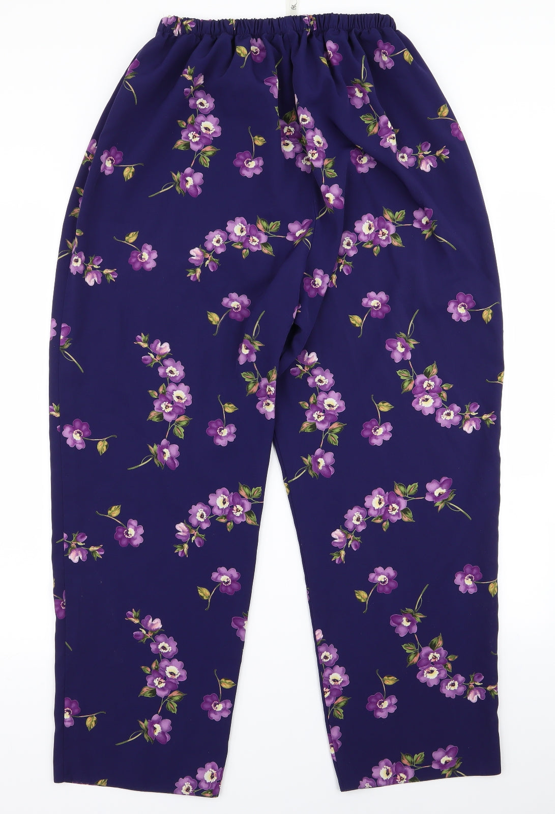 BHS Womens Purple Floral  Trousers  Size 16 L26 in