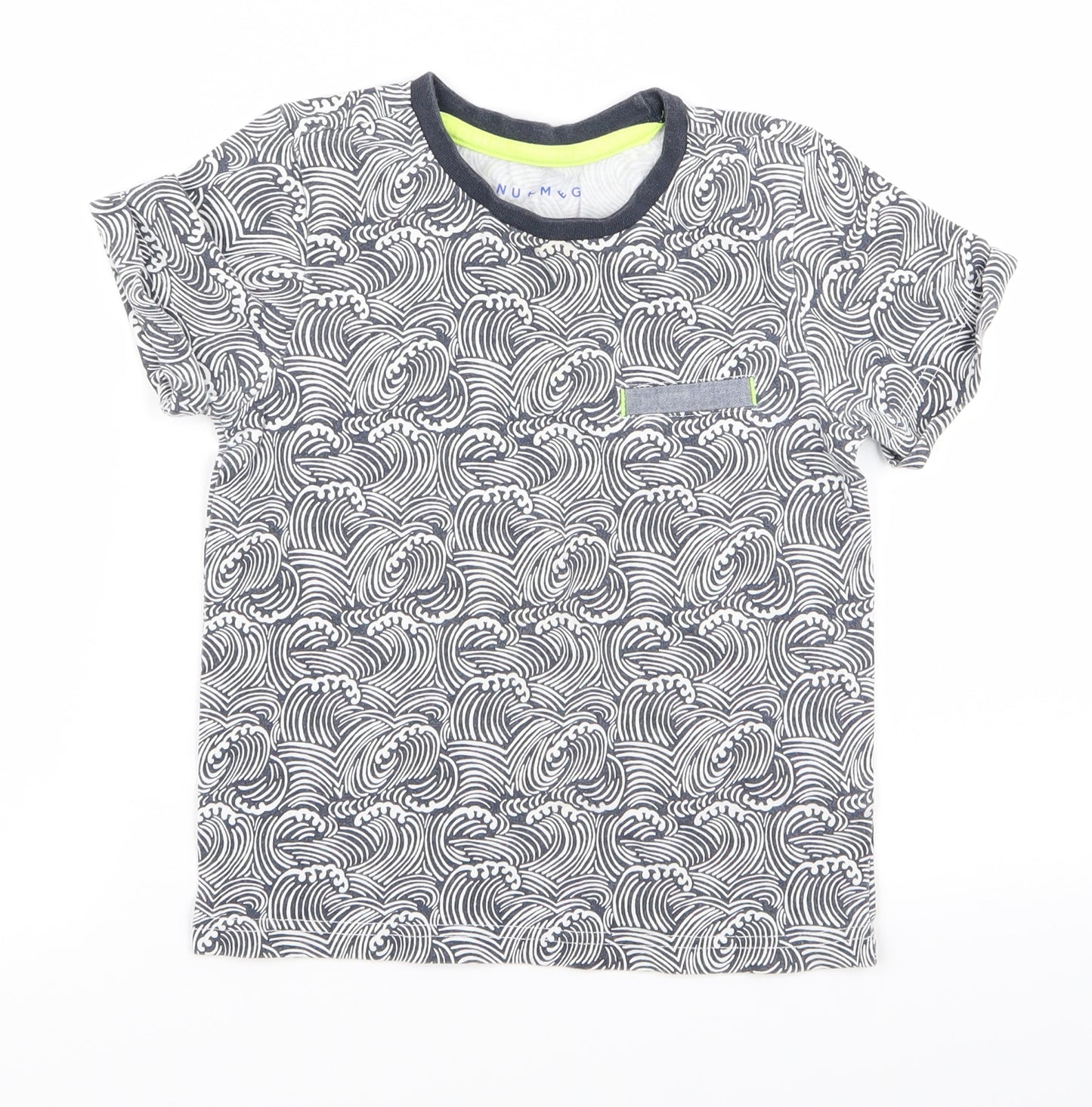 Nutmeg Boys White Animal Print  Basic T-Shirt Size 4 Years