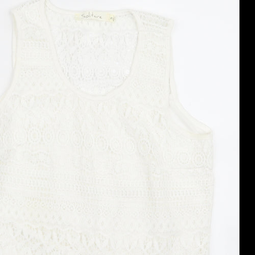 Preworn Womens White   Basic Tank Size 12