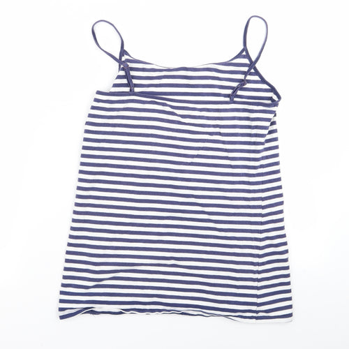 Preworn Womens Blue Striped  Basic Blouse Size 16