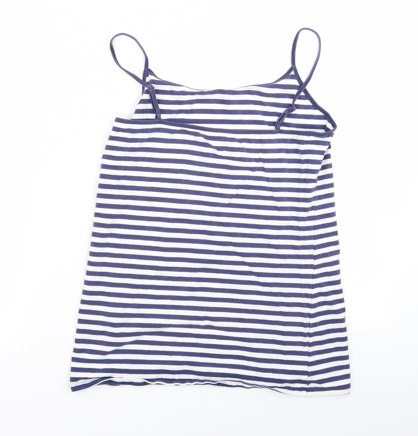 Preworn Womens Blue Striped  Basic Blouse Size 16