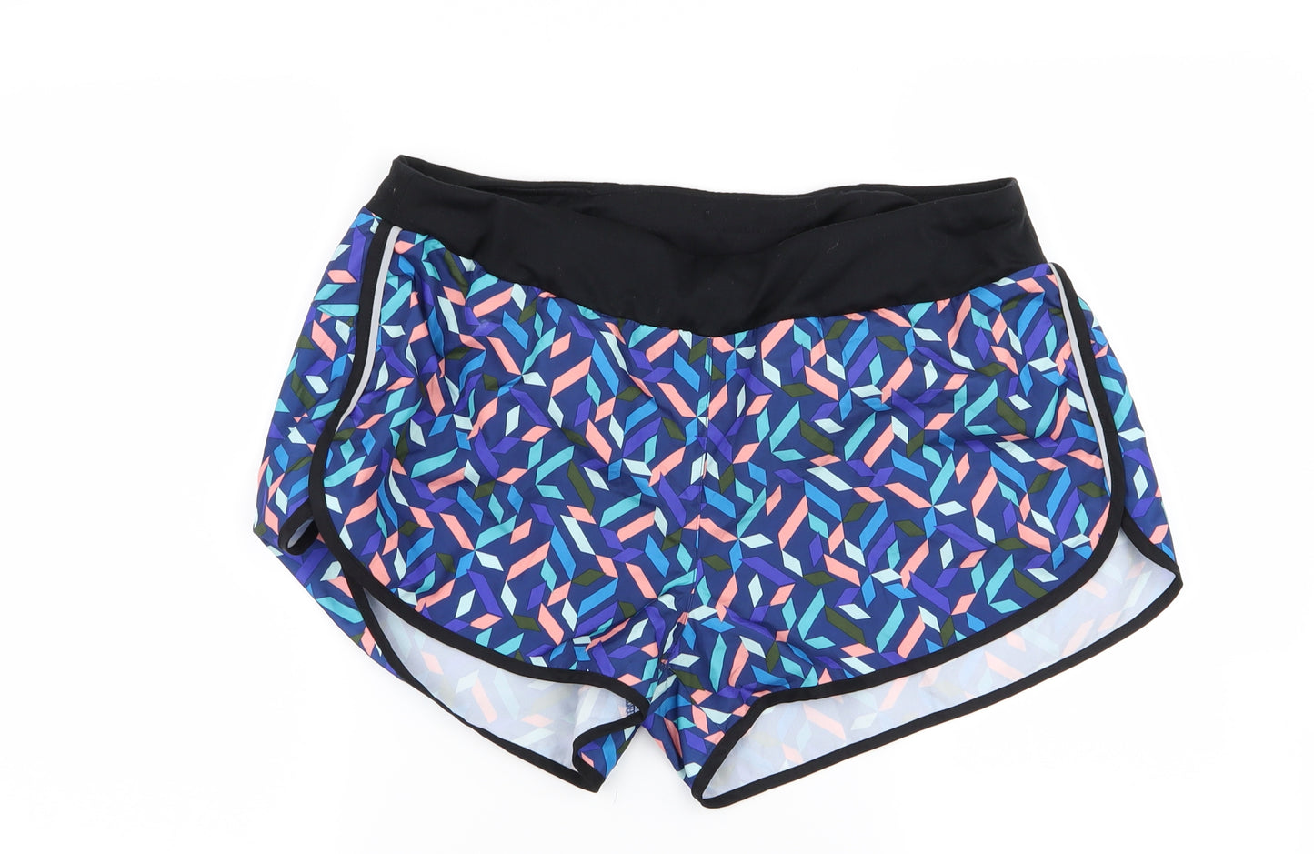 Crivit Womens Blue Check  Hot Pants Shorts Size M