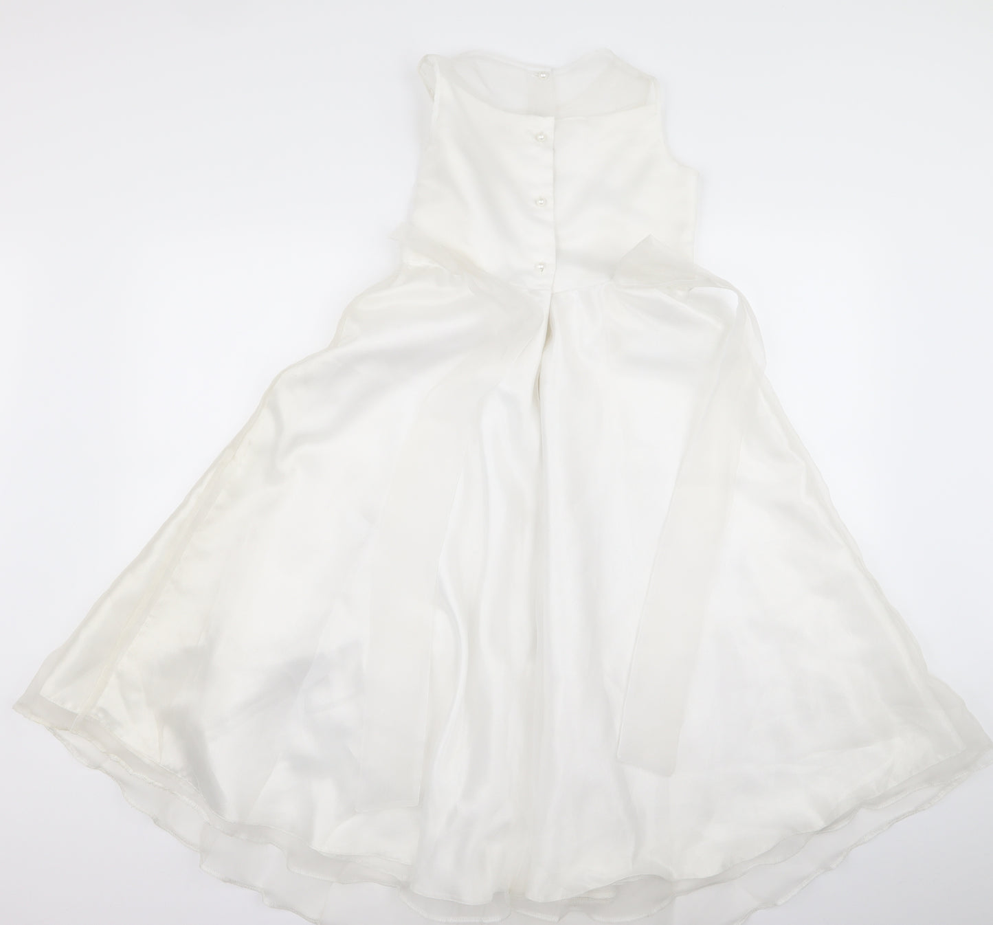 Adams Girls White  Ramie A-Line  Size 8 Years