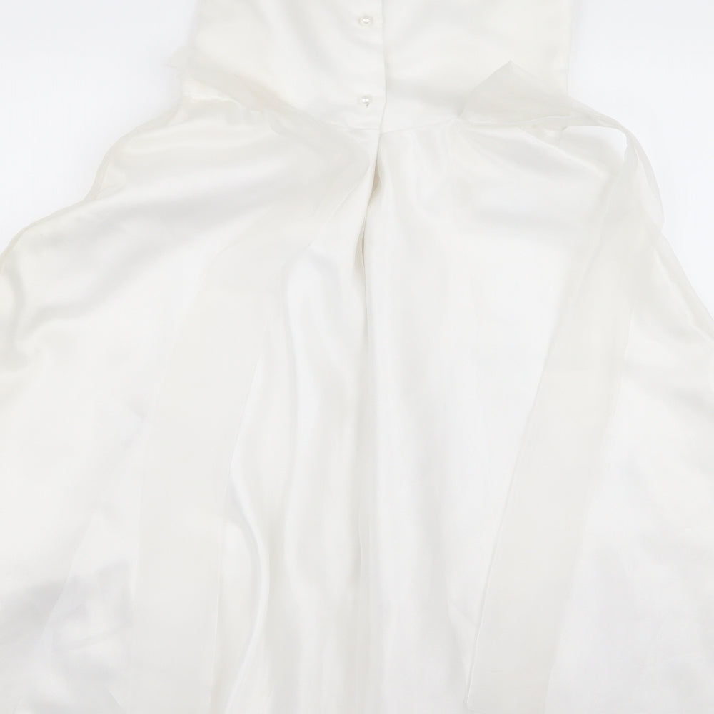 Adams Girls White  Ramie A-Line  Size 8 Years
