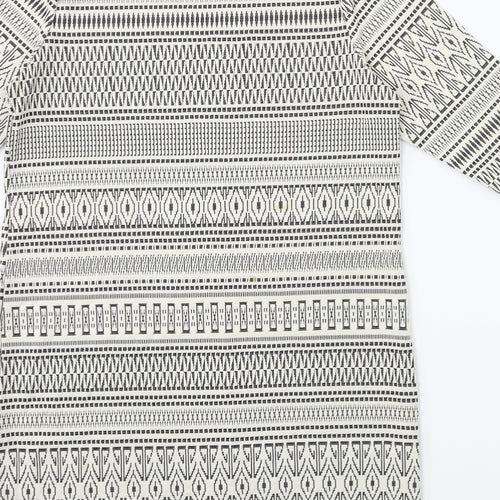 Preworn Womens White Geometric  Shift  Size 12