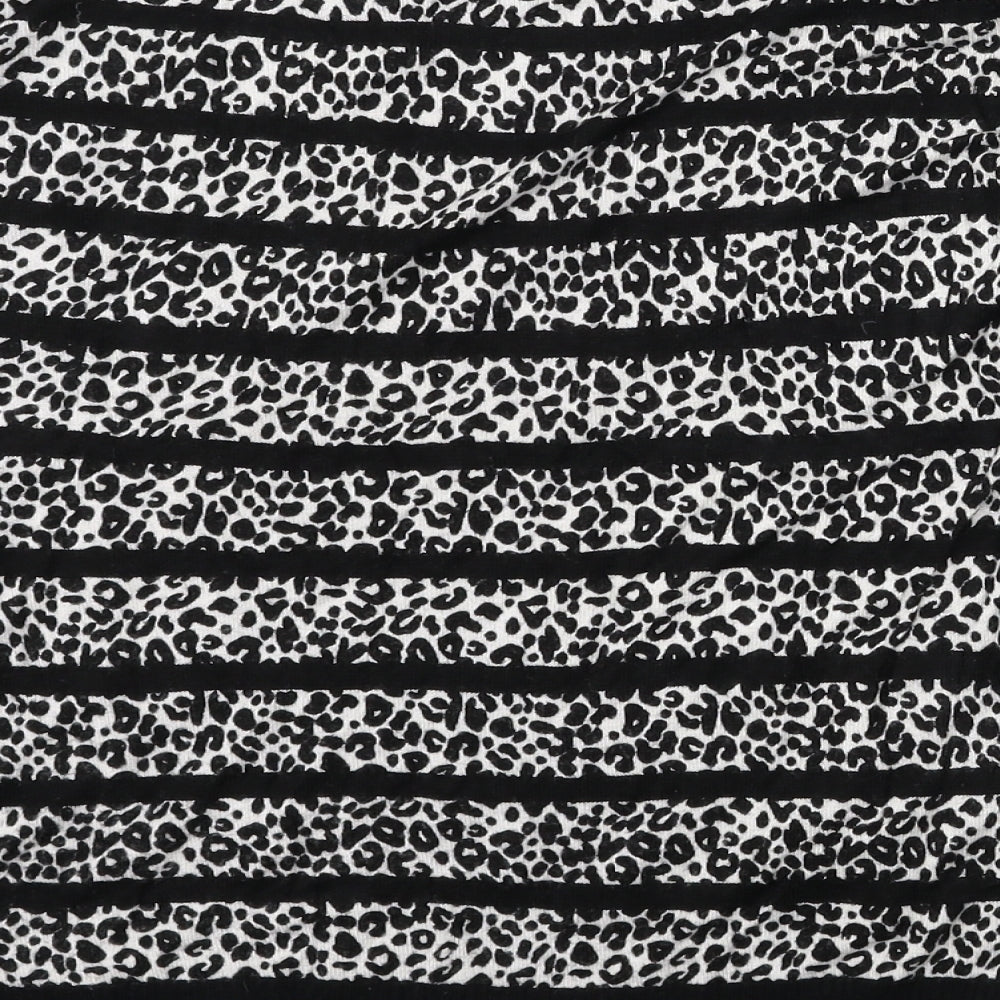 Debehams Womens Black Animal Print  Pullover Jumper Size 12