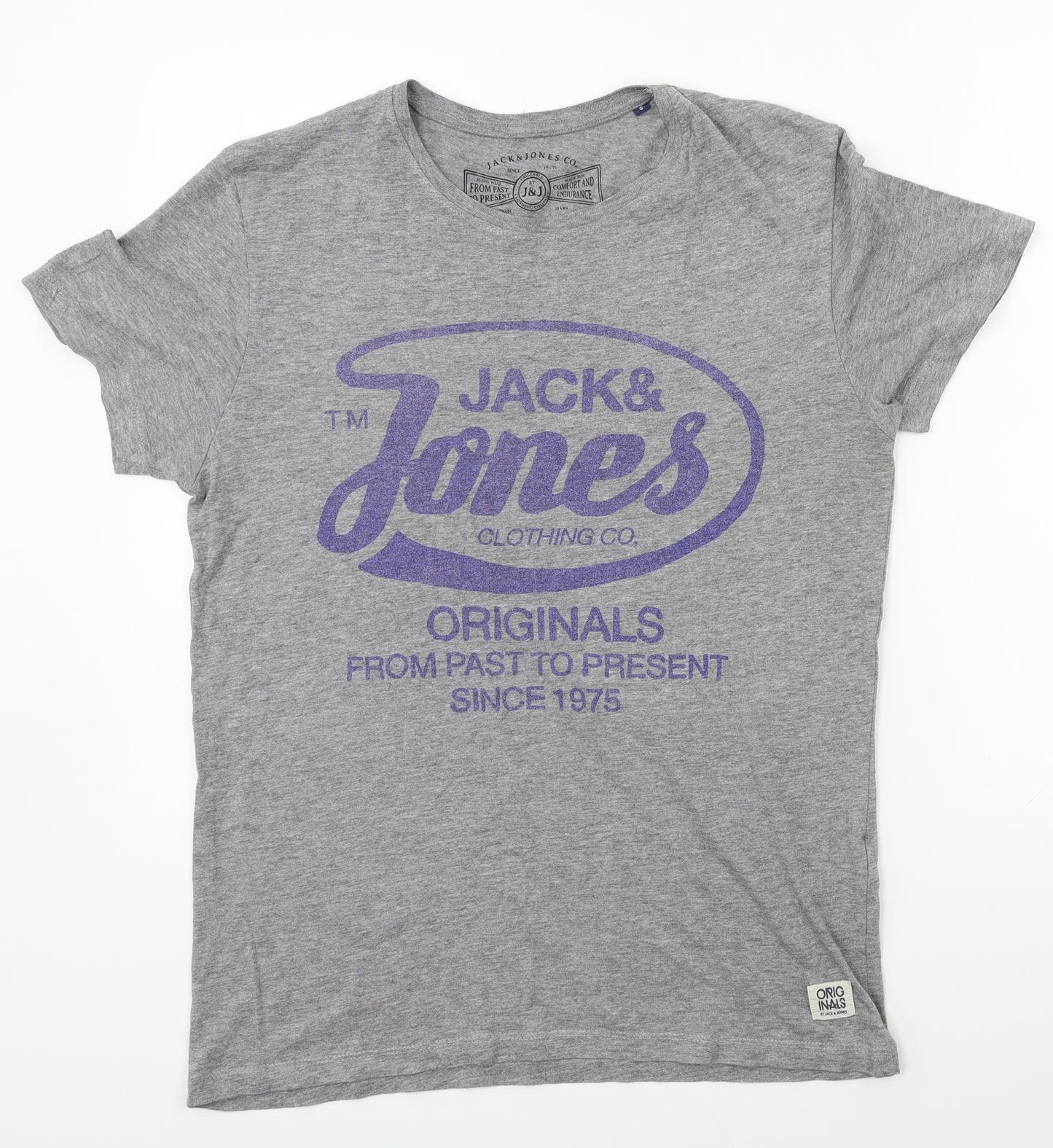 JACK & JONES Mens Grey    T-Shirt Size S