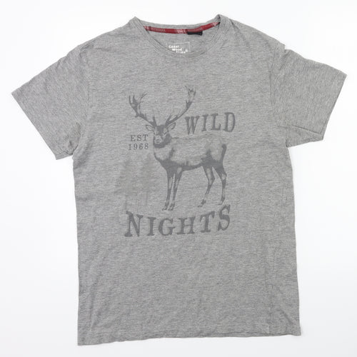 Primark Mens Grey Solid   Pyjama Top Size S  - Raindeer