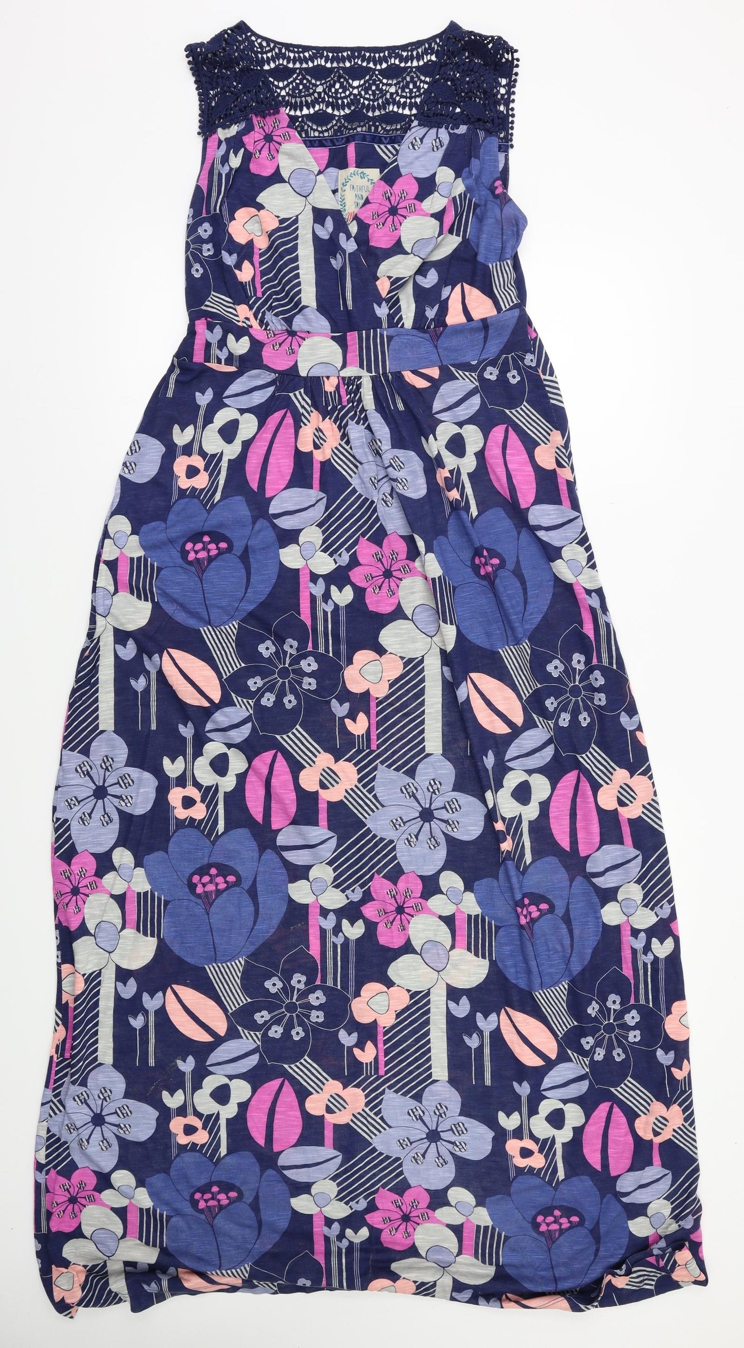 Faithful & True Womens Blue Floral  Maxi  Size 10