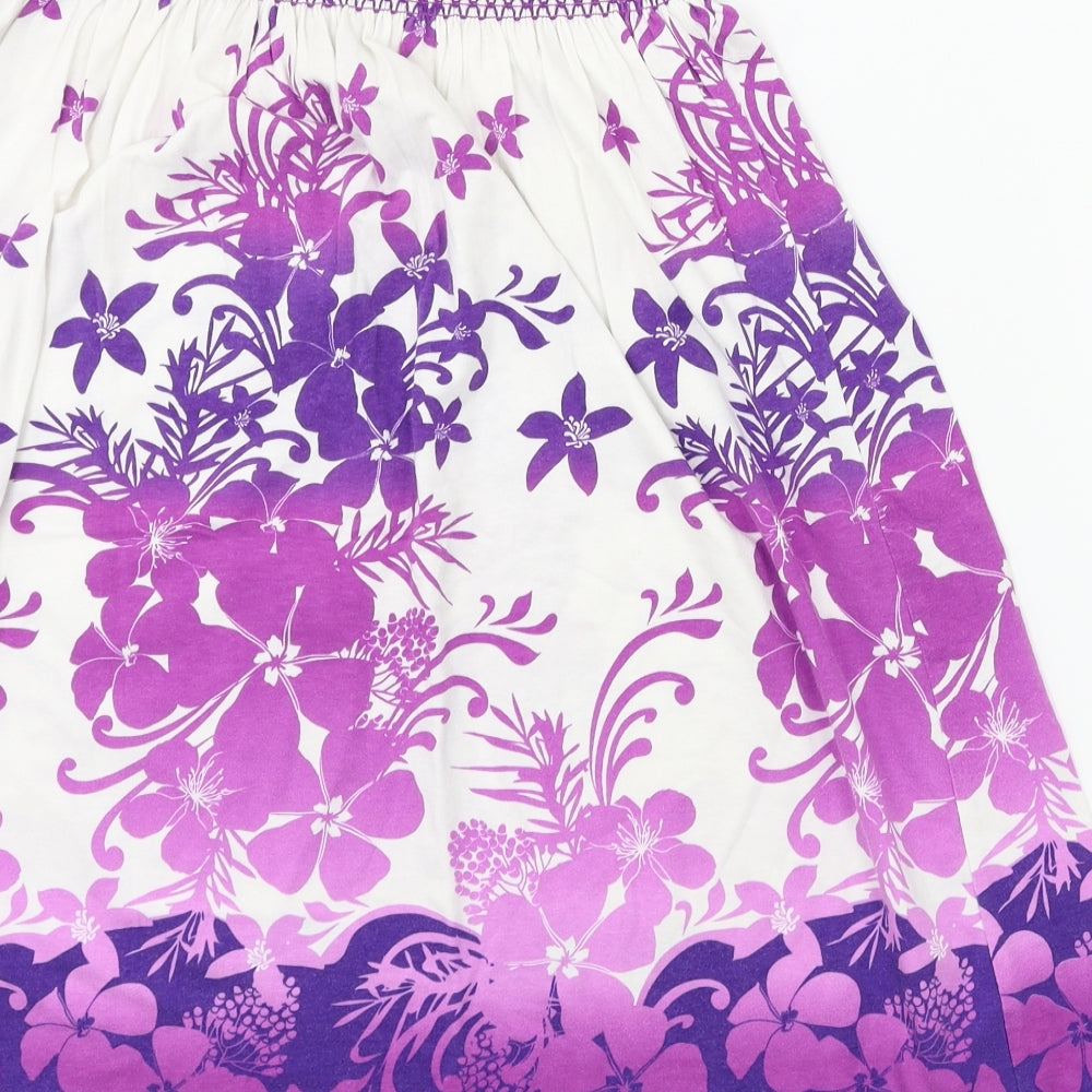 MANTRAY Womens Purple Floral  Tulip Skirt Size 12