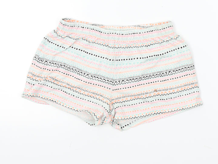 F&F Girls Grey Fair Isle Sleep Shorts Size 8-9 Years - elastic waist