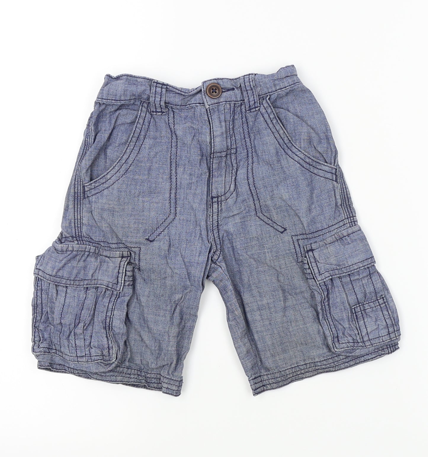 George Boys Black  Denim Cargo Shorts Size 4-5 Years