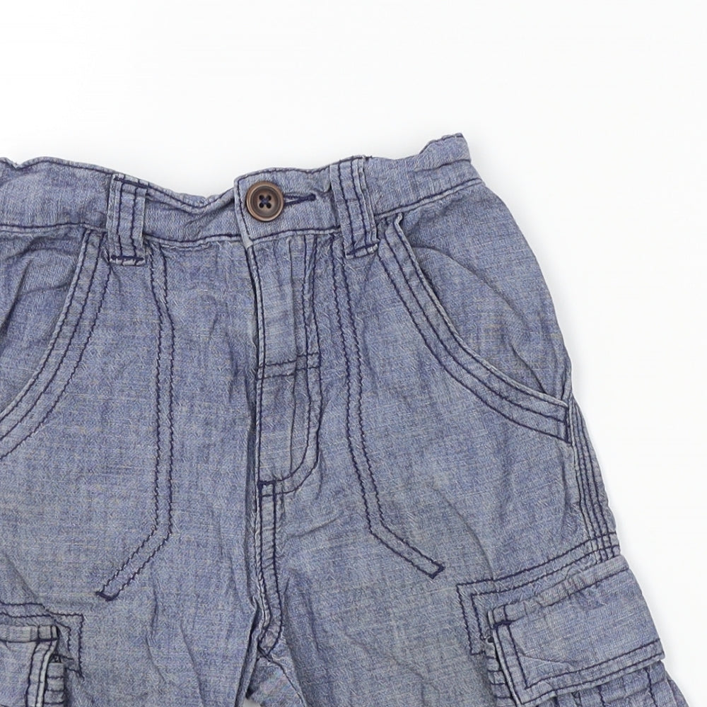 George Boys Black  Denim Cargo Shorts Size 4-5 Years
