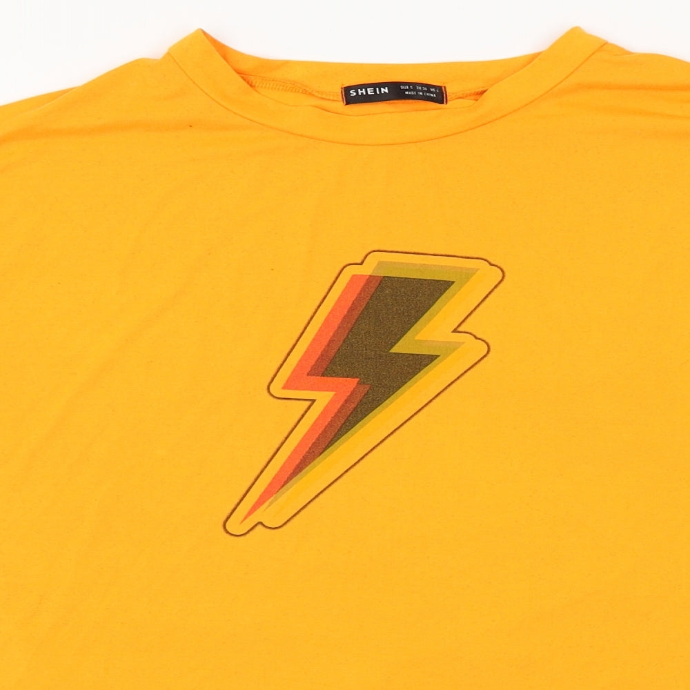 SheIn Mens Orange    T-Shirt Size S  - oversized, lightning