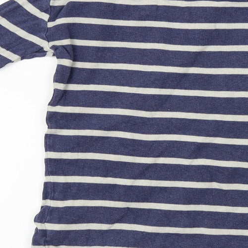 NEXT Girls Blue Striped  Basic T-Shirt Size 4 Years  - Star