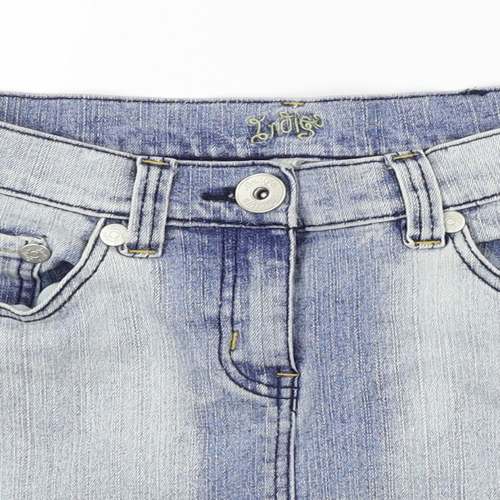 Indigo Womens Blue  Denim A-Line Skirt Size 10