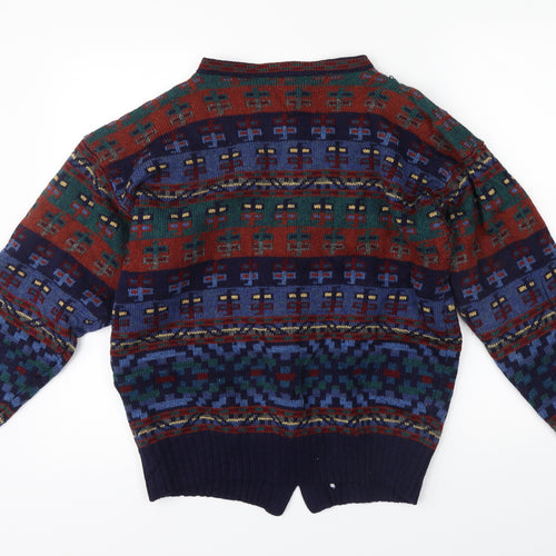 Elizabeth Gash Mens Multicoloured Fair Isle  Pullover Jumper Size M