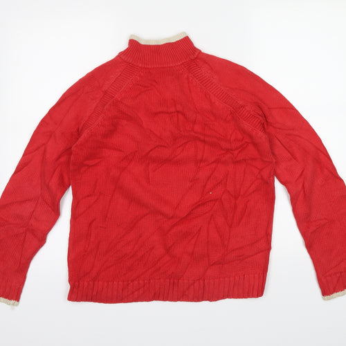 Mexx Mens Red Herringbone  Pullover Jumper Size M