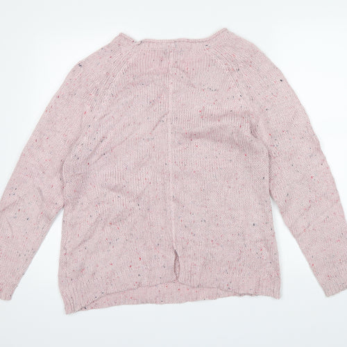 M&Co Womens Pink Herringbone  Pullover Jumper Size 14